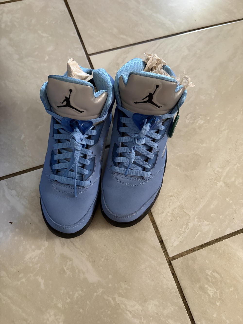 Jordan Kids Light Blue High-Top Sneakers with Black Jumpman